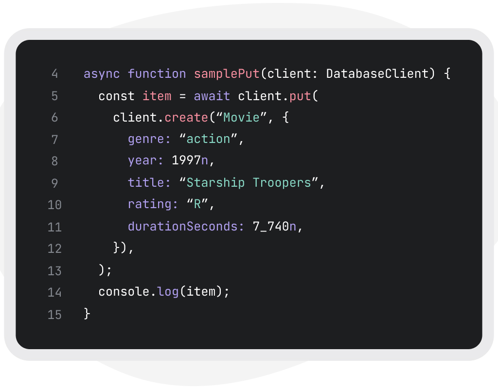 Sample StatelyDB client code in Typescript.